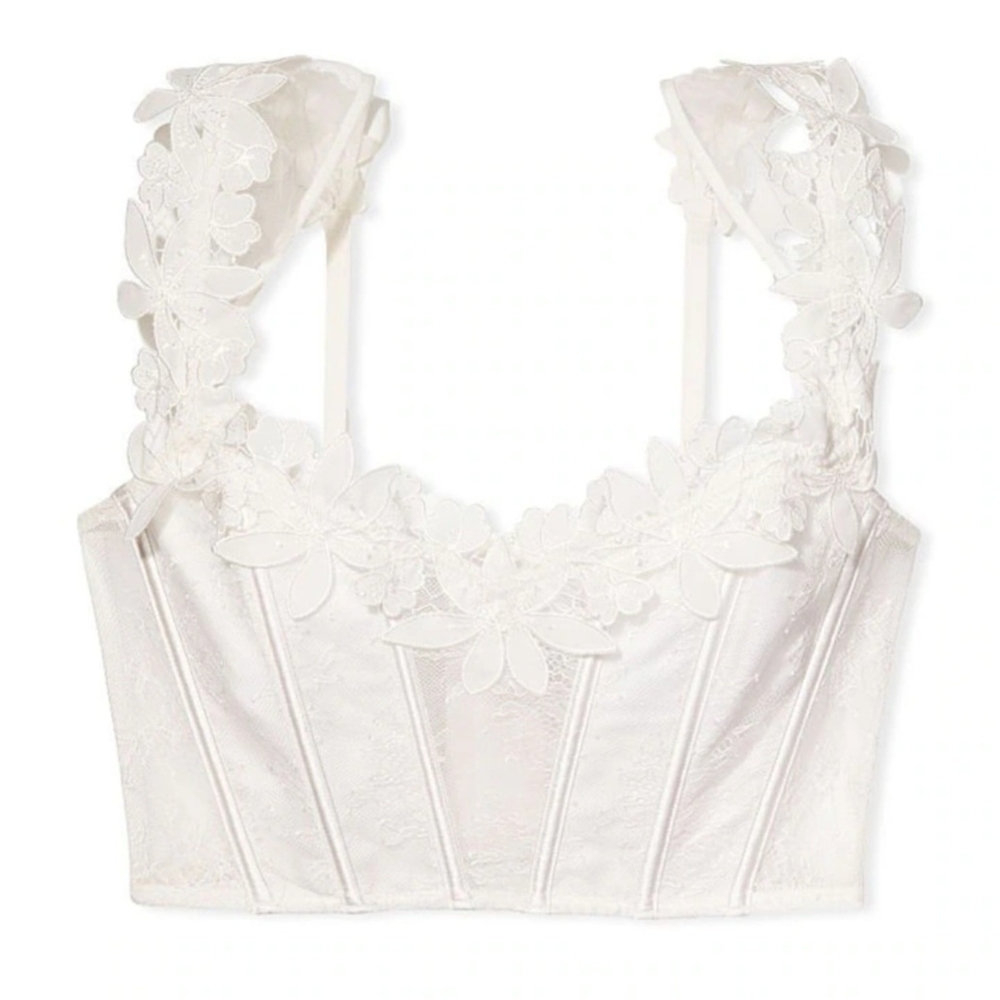 Victoria's Secret White Floral Lace Bra